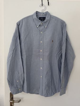 Ralph Lauren OXFORD Hemd Custom Fit hellblau Grösse XL