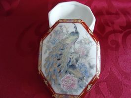 Porzellan Schmuckdose Pfau Motiv, Vintage, Top Zustand!