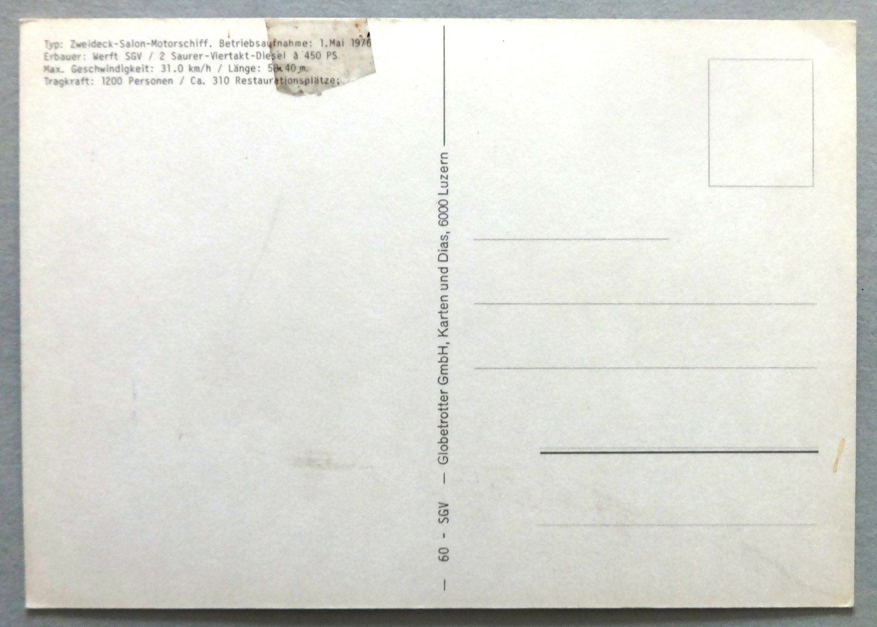 Cartoline postali: Motorschiff Europa - Vierwaldstättersee – Difettoso da Fétigny venduto da Billy2miny 1
