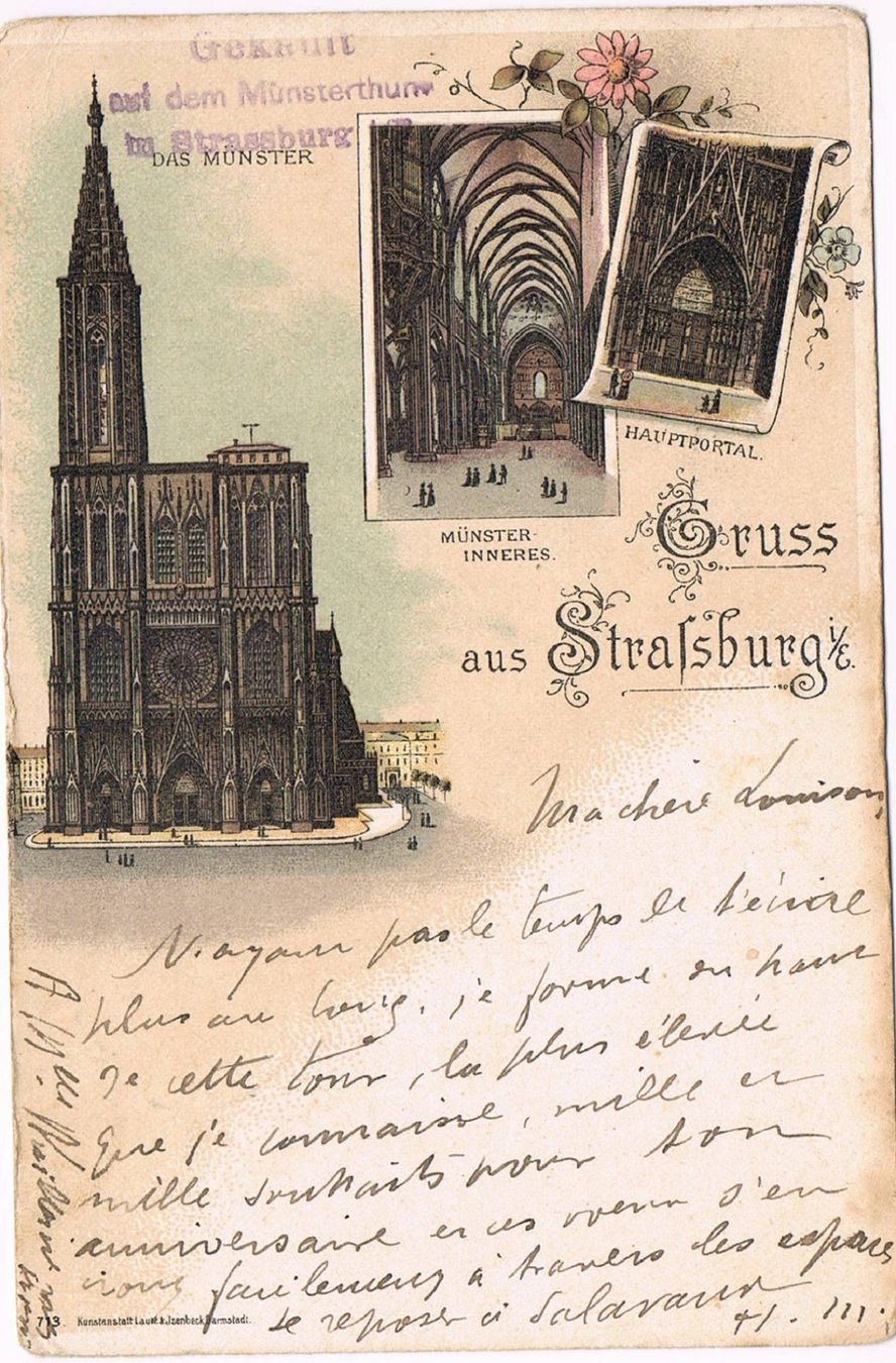 Cartoline postali: Strassburg im Elsass, Litho – Usato da Buchs AG venduto da Baerfisch