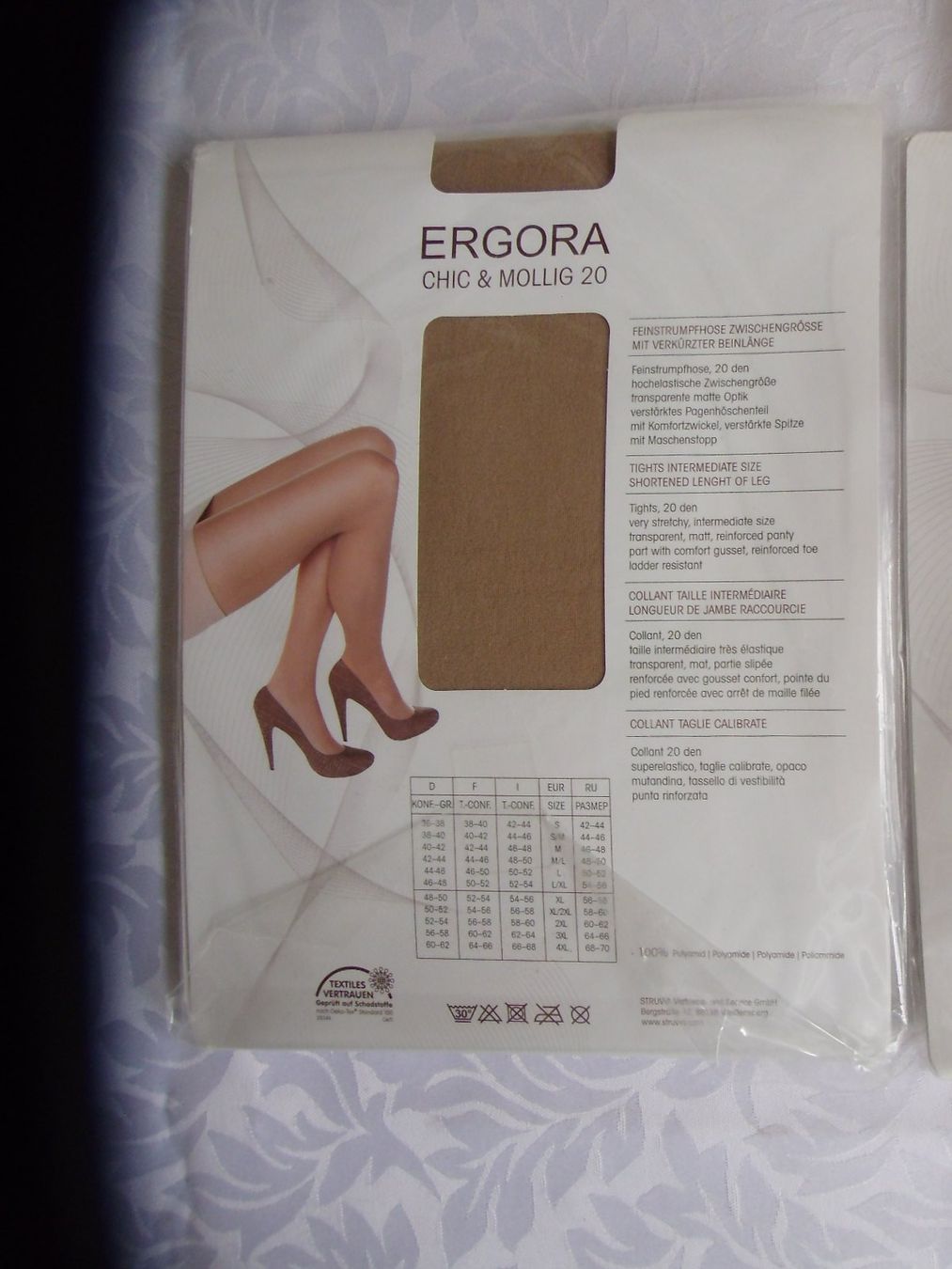Strümpfe & Strumpfhosen: Strumpfhose 2 Stück **NEU** Gr. 43-45 Farbe: Perle – Neu und originalverpackt aus Walenstadt von Pluisa 2