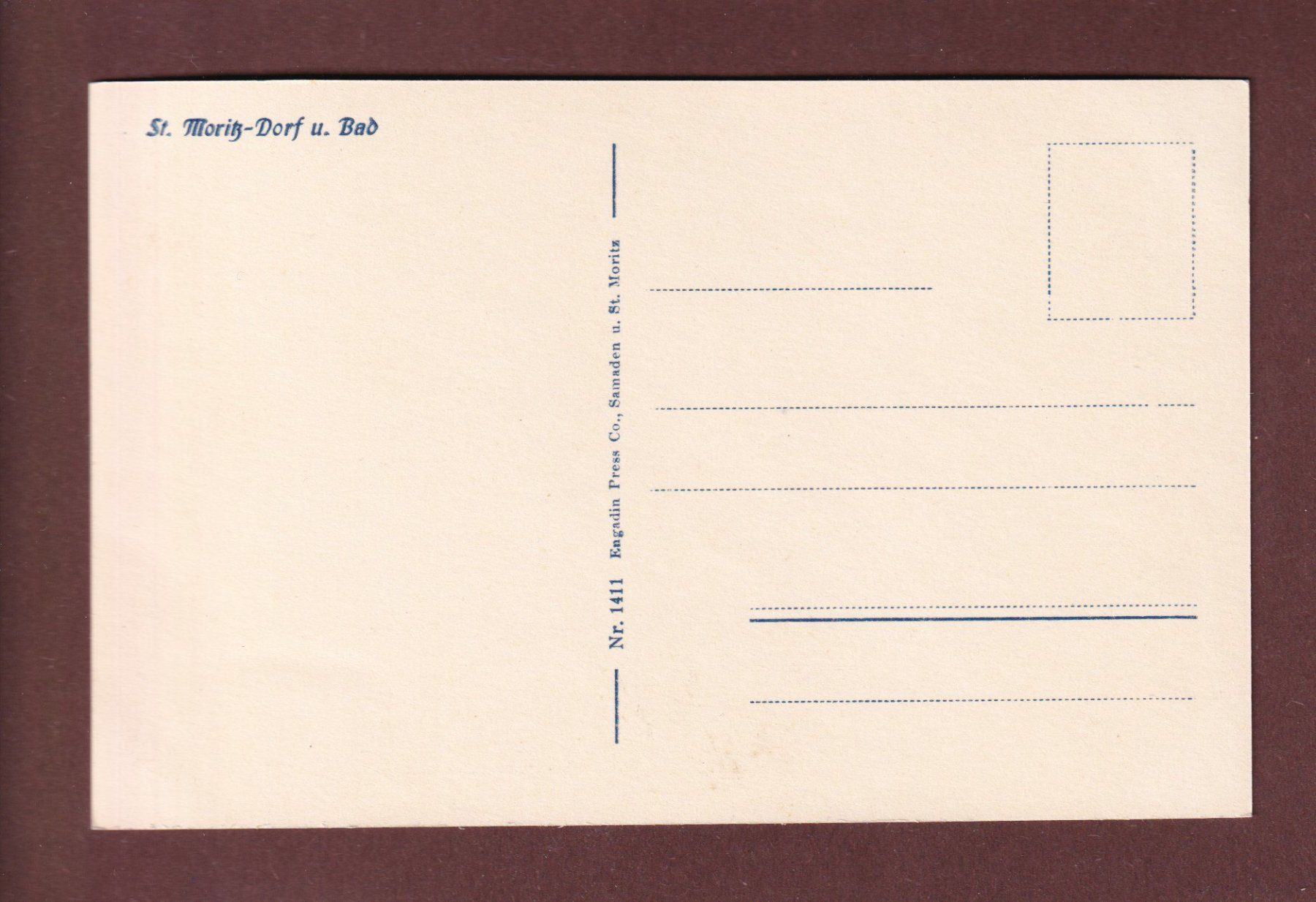 Cartes postales: ST. MORITZ-DORF und BAD – D'occasion à Pully par nicecards-shop 1