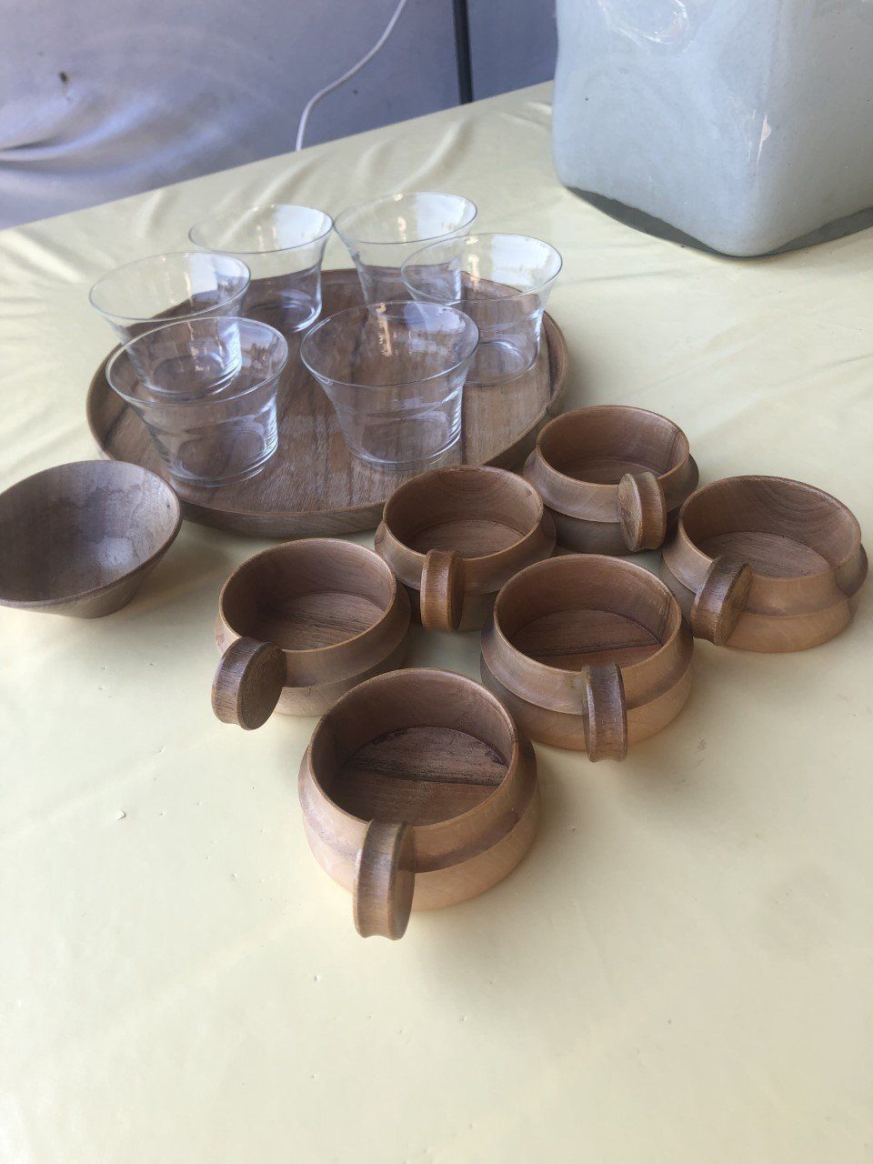 Geschirrsets: 6 Teegläser mit Aperoschale und Tablett, Garten, Terasse – Gebraucht aus Winkel von Kade50 4