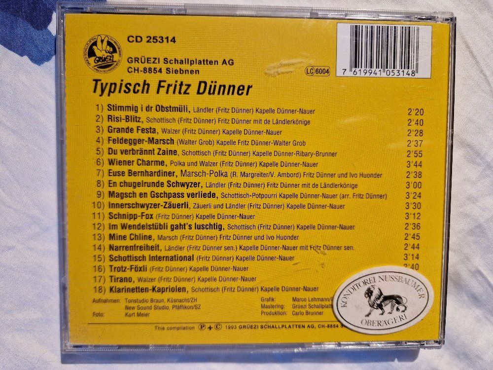 CDs: Fritz Dünner: Typisch - Vergriffen! – Gebraucht aus Brittnau von Zibu 1