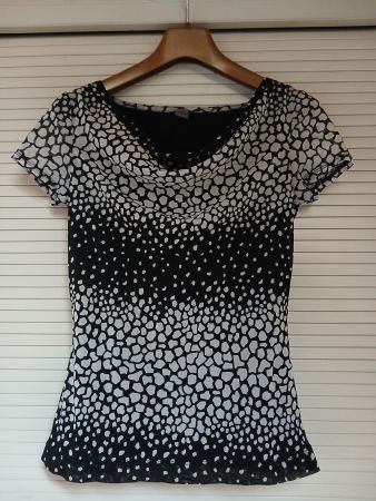 S.Oliver Premium Top, Grösse 34, Schwarz/Weiss Muster