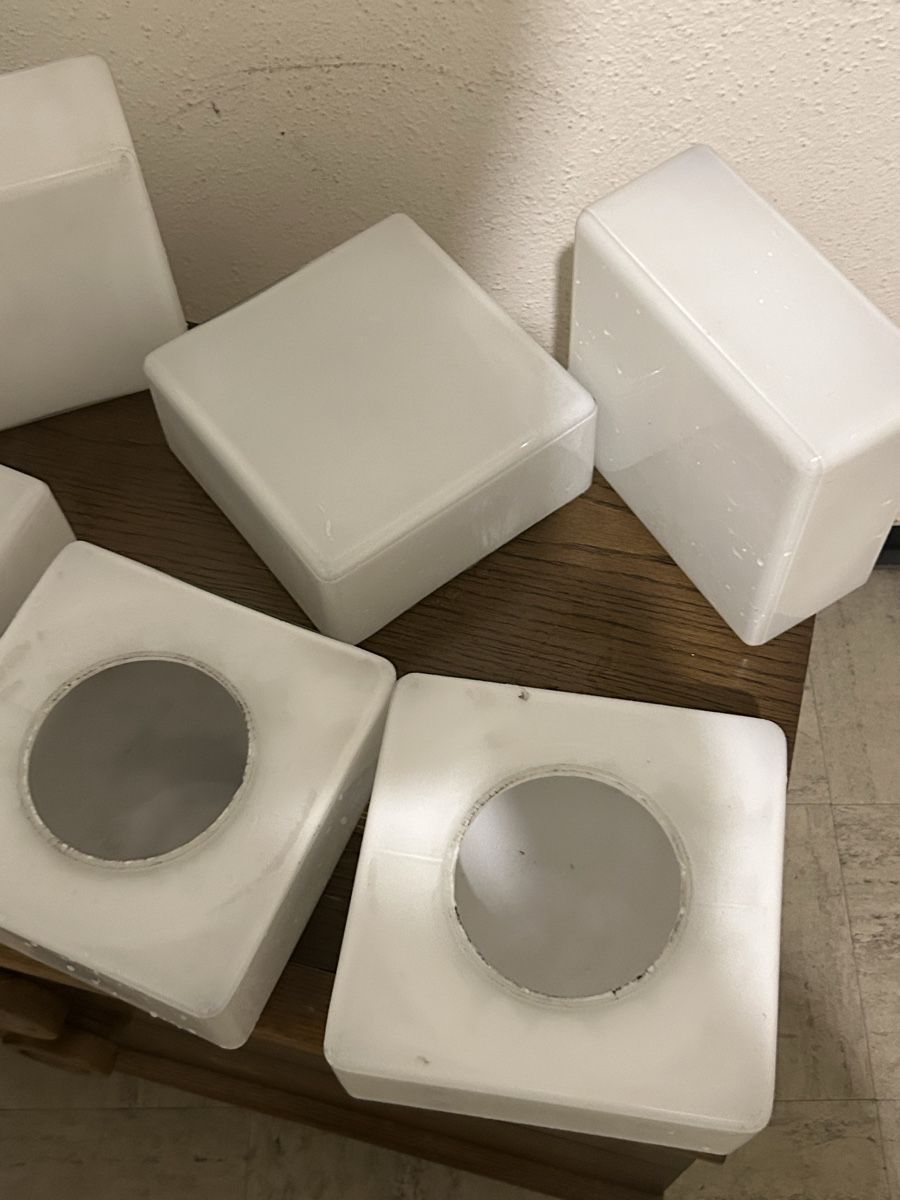 Lampes: Lots de 6 abat-jour cubes blanc opale – D'occasion à Thierrens par Bigla 4