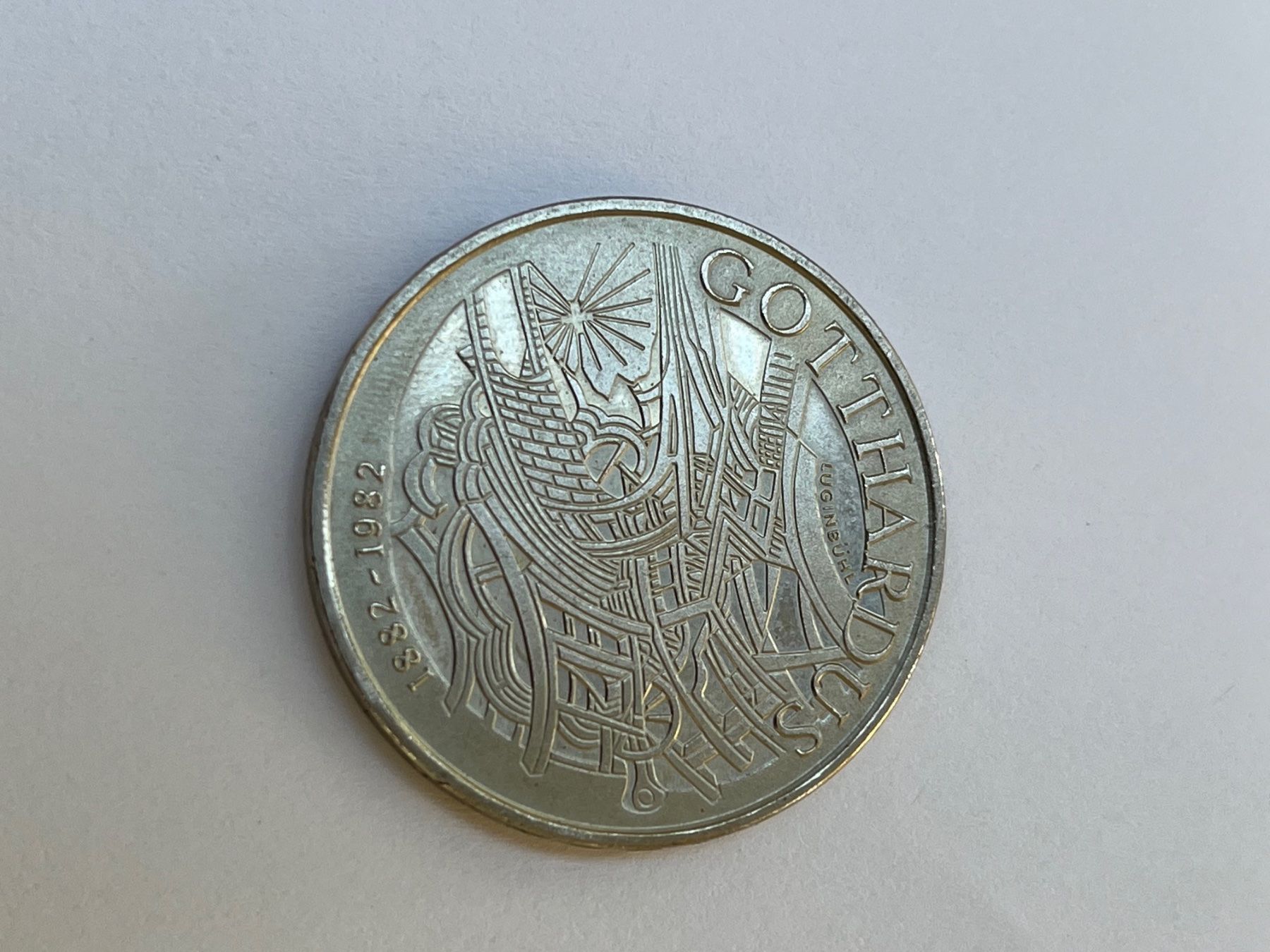 Alle Münzen: 5Fr. Gedenkmünze Gotthard 1882 - 1982 – Neu (gemäss Beschreibung) aus St-Légier-Chiésaz von Antichorloge