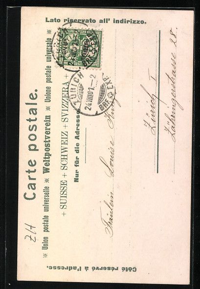 Cartoline postali: Litho Aussersihl, St. Jakobs-Kirche – Usato da Berlin venduto da bartko-reher 1