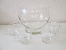 Glasbowle mit 6 Glastassen