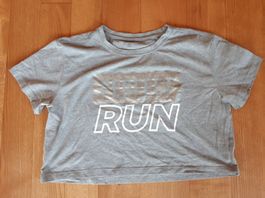 Graues bauchfreies T-Shirt, Grösse 146/152