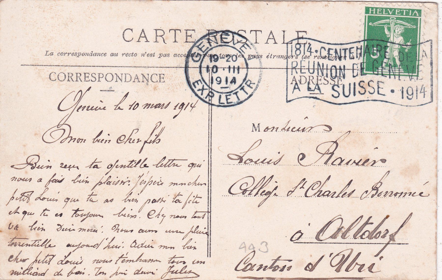 Ansichtskarten: Lausanne 1914 – Gebraucht aus Herisau von Lisegrat2008 1