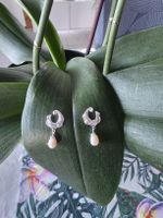 Silber Perlen Ohrringe mit"Ozeanwelle" -sanfte Eleganz