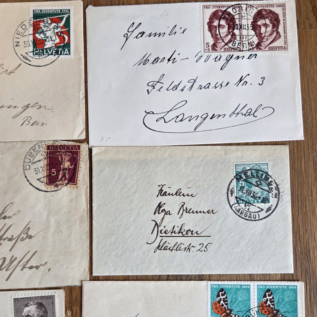 Alle Briefmarken: 10 Antike kleine Glückwunsch Briefcouvert.. – Gebraucht aus Stans von Ducati16 8