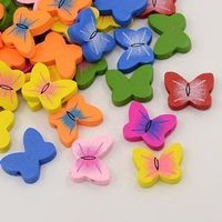 Holzperlen Schmetterling Bunt / 20St.