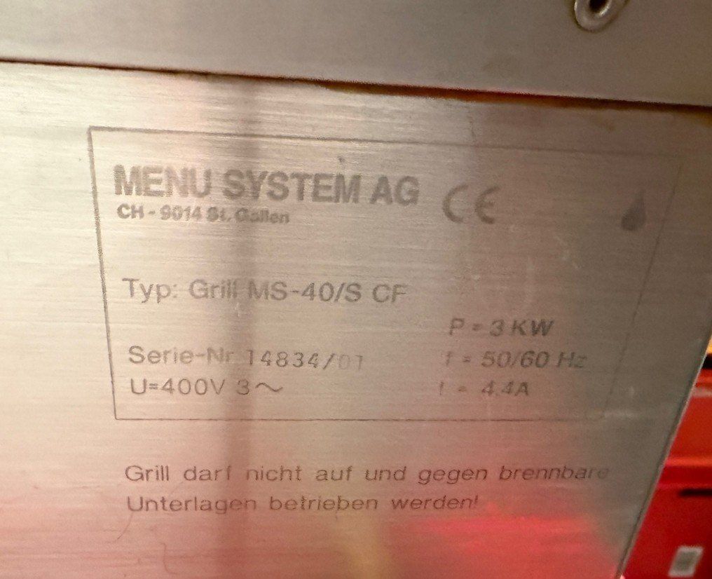 Elettrodomestici da cucina: Menu System Grillplatte Griddle Grill MS-40S – Usato da Suhr venduto da KFK-MA 5