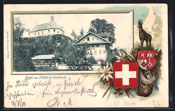 Cartoline postali: Flühli, Ortspartie mit Passepartoutrahm – Usato da Berlin venduto da bartko-reher