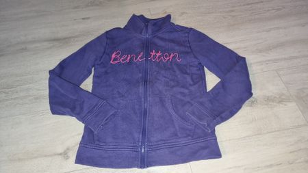Benetton Sweatjacke Mädchen Gr. 140 Lila Übergangsjacke