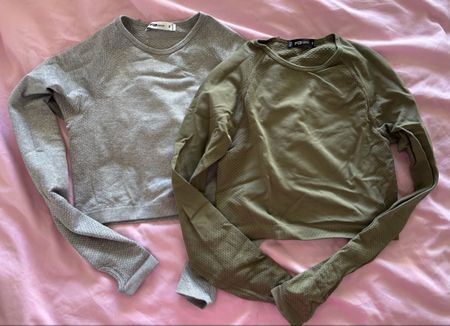 2er Set Sportshirts langarm gründ und grau Grösse S