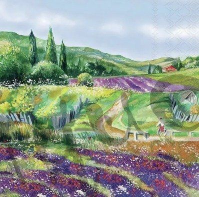 Tovaglioli: Serviette lavender landscape (1660) 2Stk. – Nuovo (secondo la descrizione) da Schlatt TG venduto da kreativ-atelier