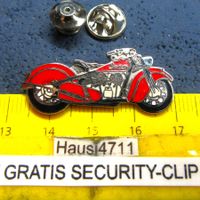 INDIAN CHIEF ROT MOTOR-CYCLES PIN ENAMEL mit SECURITY-CLIP