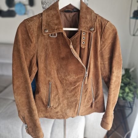 Echtleder Bikerjacke Damen – Cognac – Esmara by Heidi Klum