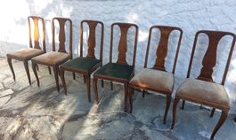 6 gepolsterte Stühle im schlichten Chippeldale Stil
