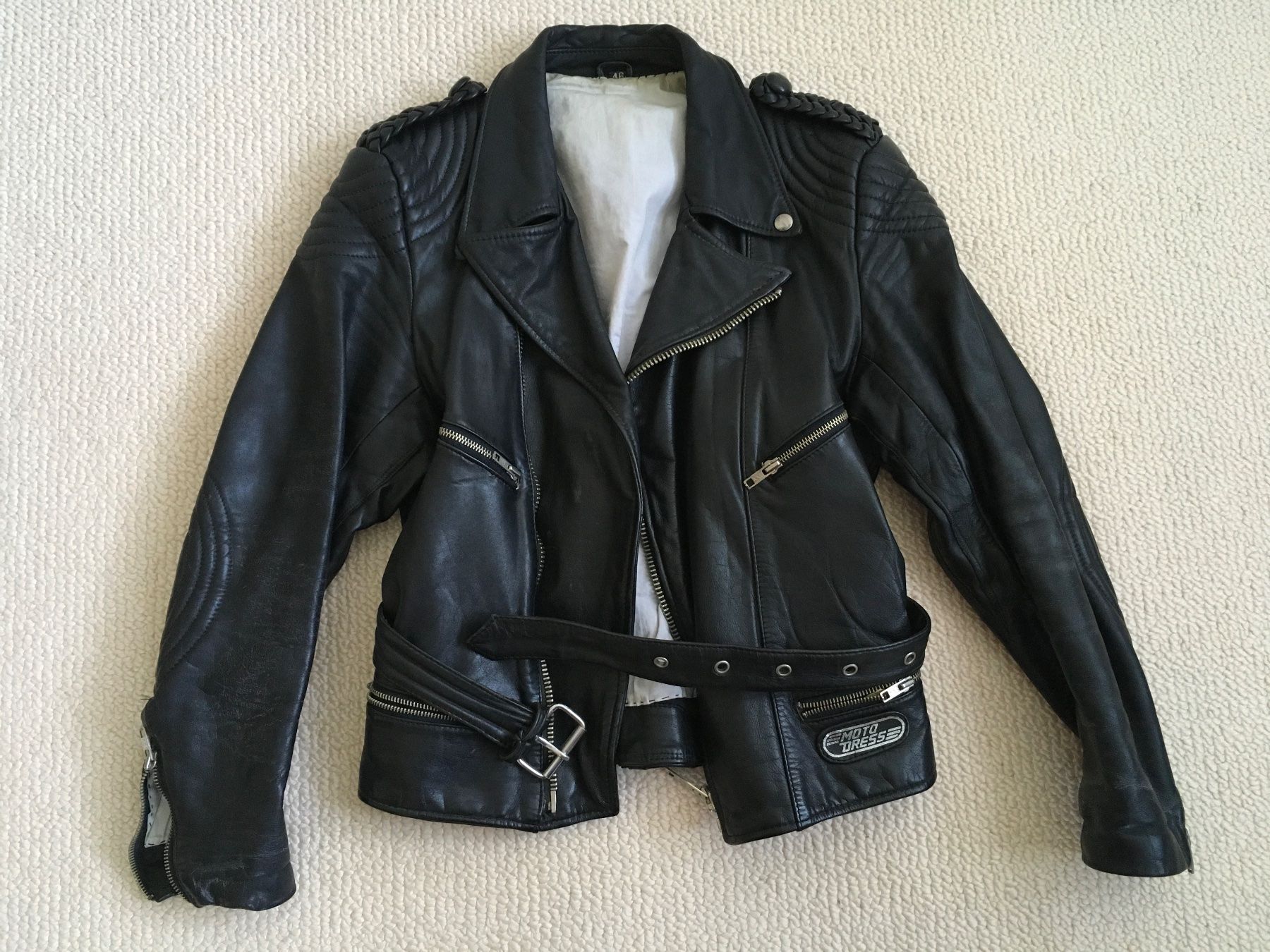 Giacche: Damen-Motorrad-Lederjacke schwarz, Grösse 46 – Usato da Rheinfelden venduto da Nerocorleone110 2