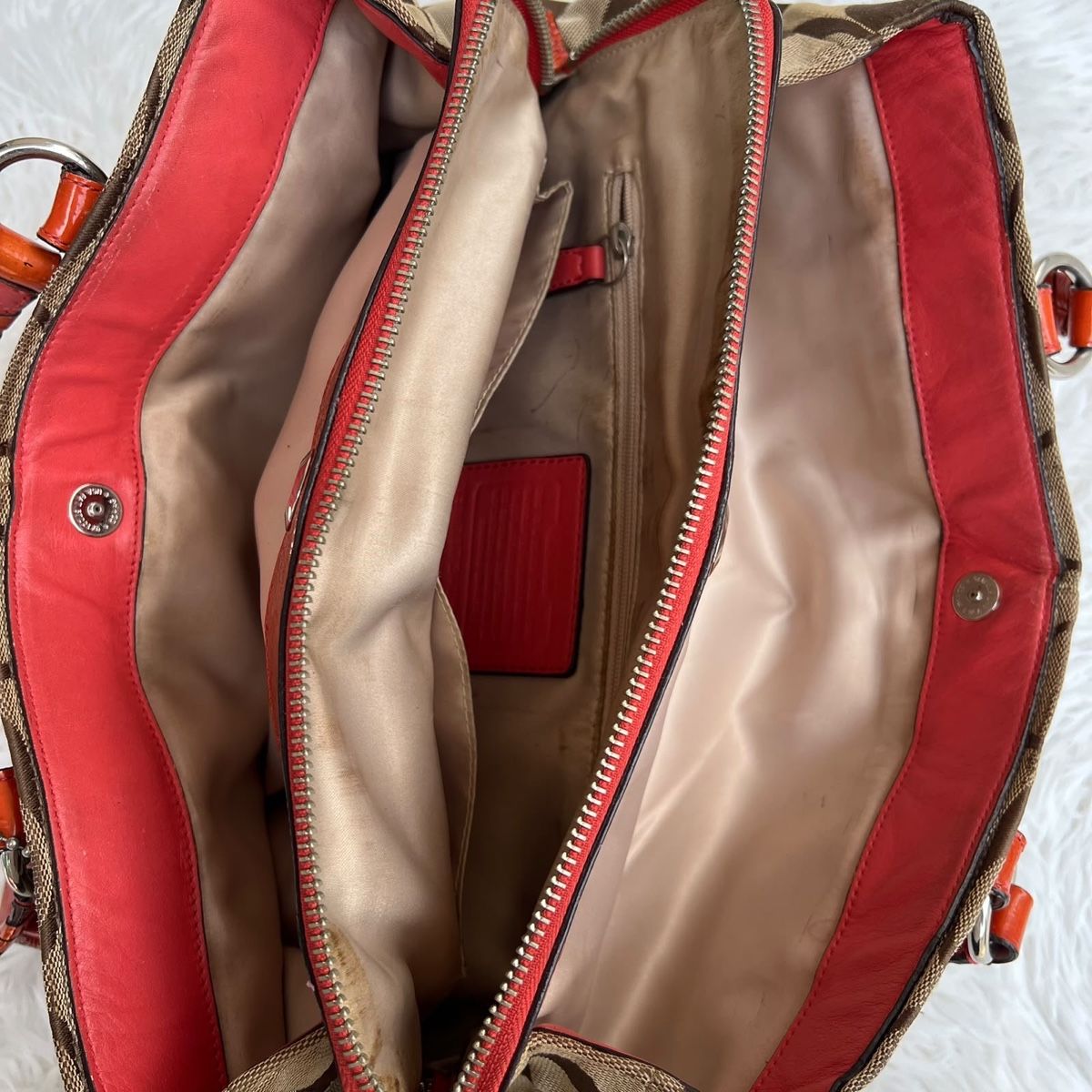 Coach Sacs femmes: Coach Handtasche Monogram braun orange Leder Canvas 35x23cm – D'occasion à Eggenwil par CNSRVINTAGE 5