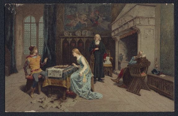 Cartoline postali: Prinzessin bei einer Partie Schach mit d – Usato da Berlin venduto da bartko-reher