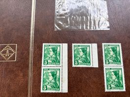 5 Pro Juventute 1935 Briefmarken Frauentracht