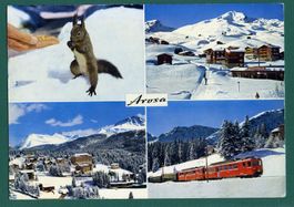 Arosa - Mehrbilderkarte, 1974, gelaufen, Grossformat