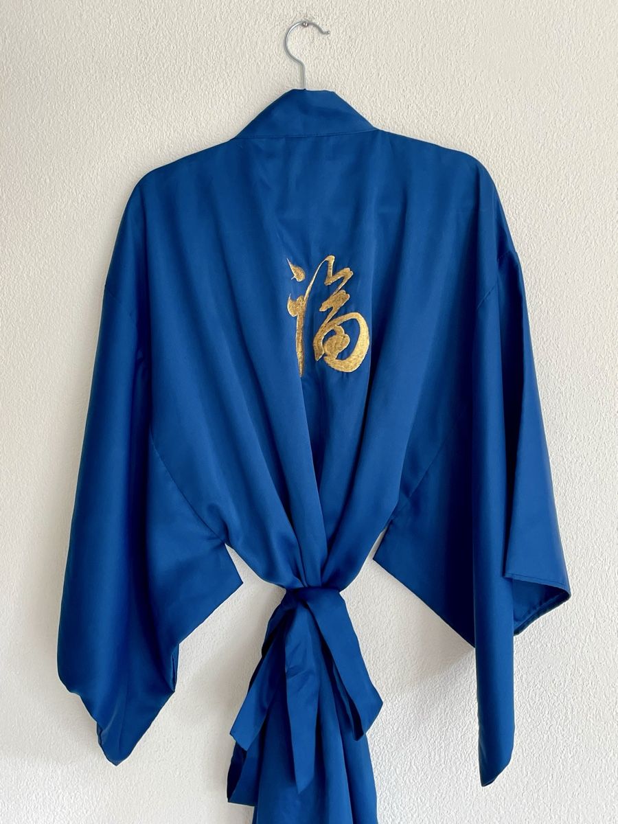 Kimono: JAPANESE KIMONO LONG CLASSIC - NAVY BLUE – Usato da Richterswil venduto da Prangins9 6