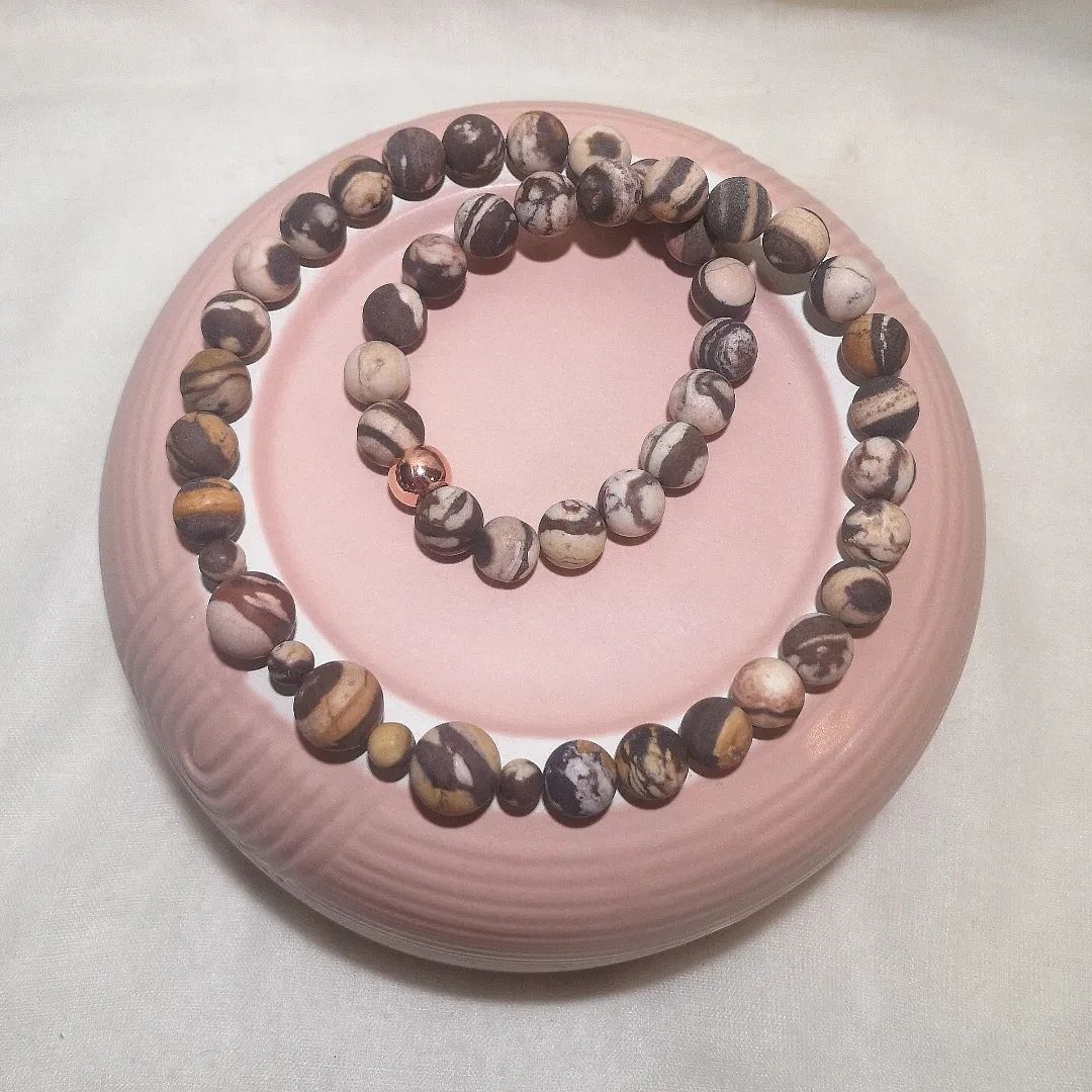 Catenine: matte Zebra Jaspis-K. - Spendenaktion – Nuovo (secondo la descrizione) da Unterkulm venduto da Nachtigall 2