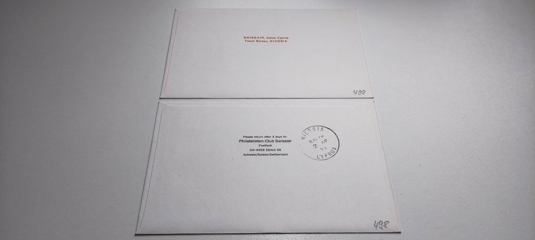 Alle Briefmarken: 2x Ersttagsbrief Swissair 1971 – Gebraucht aus Baar von Maxlee75 1