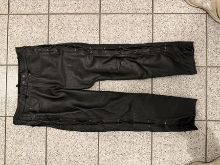 Motorrad Lederhose Held schwarz Grösse 50 geschnürt