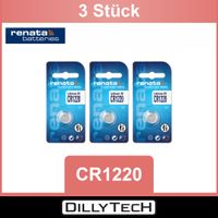 Renata CR1220 Lithium Knopfzellenbatterie - 3 Stk.