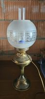 Vintage Duplex Petroleumlampe Glas - auf Elektro umgebaut