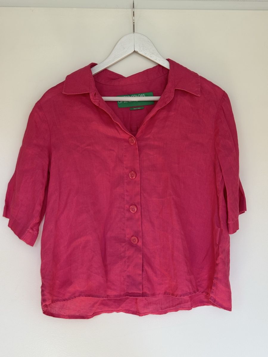 Benetton Blusen: Benetton Blouse pink size M linen  – Gebraucht aus Turbenthal von elizameise