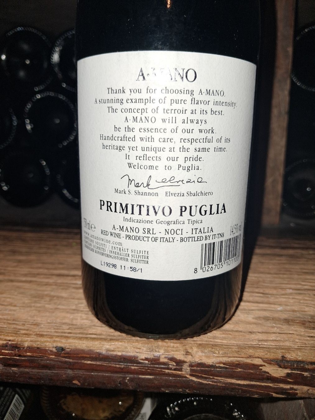 Vins: A Mano Primitivo 2017  – Neuf avec emballage d'origine à Le locle par juliensaran 2