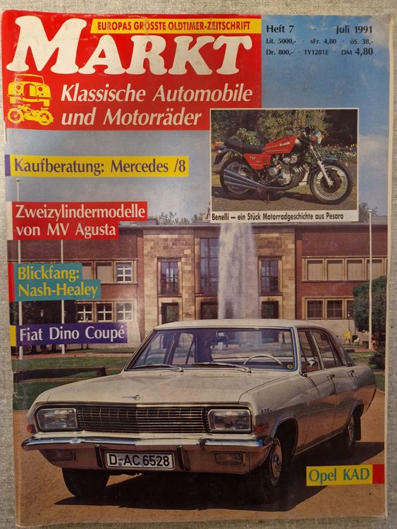 Opel KAD Mercedes /8 Nash-Healey Benelli Fiat Dino MV Agusta