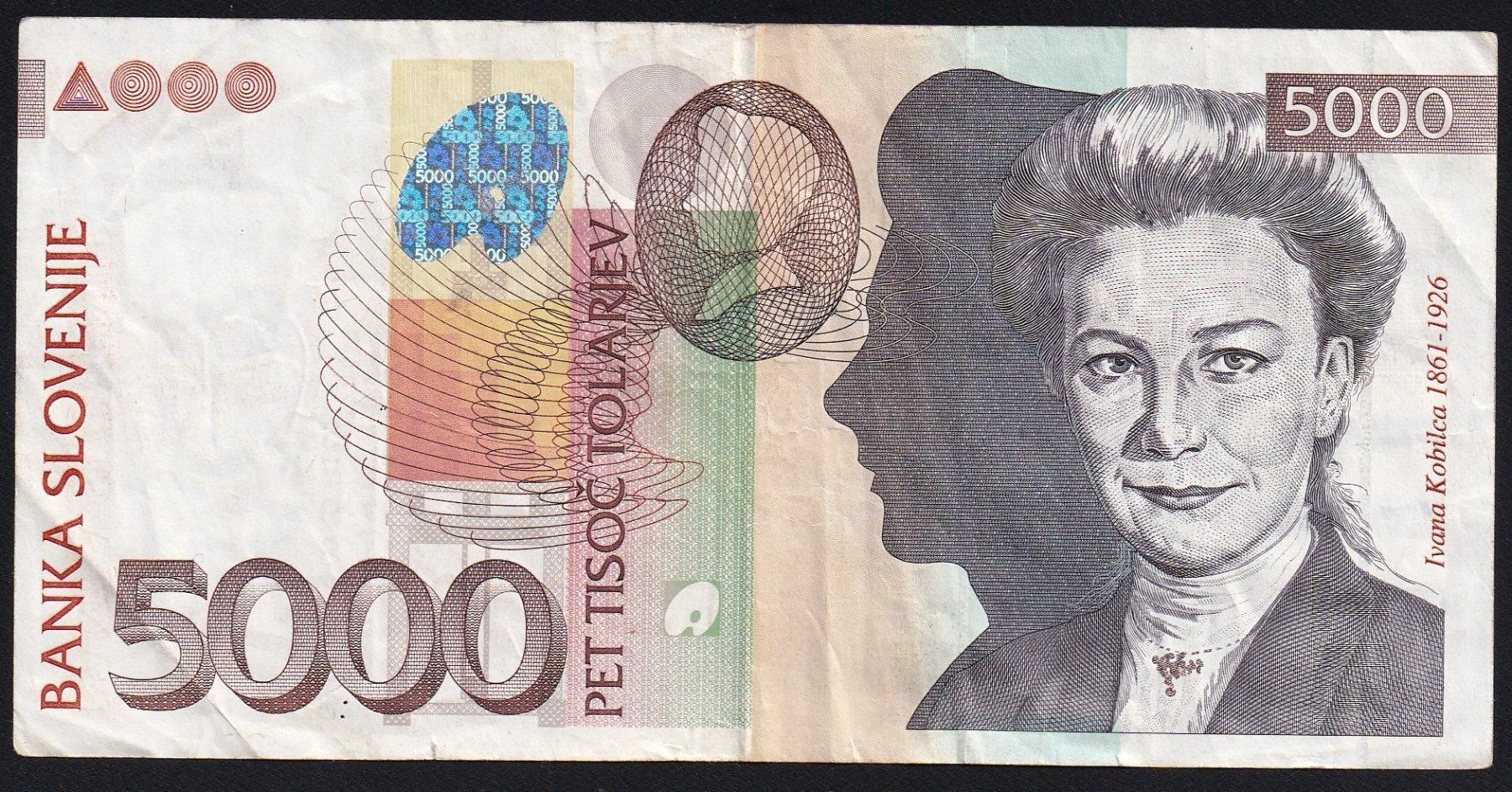 Banconote: Slowenien 5000 Tolarjev 2002 – Usato da Brugg AG venduto da banknoten_muesli