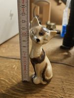Vintage Katzenfigur aus Porzellan, Deko für Sammler (H)