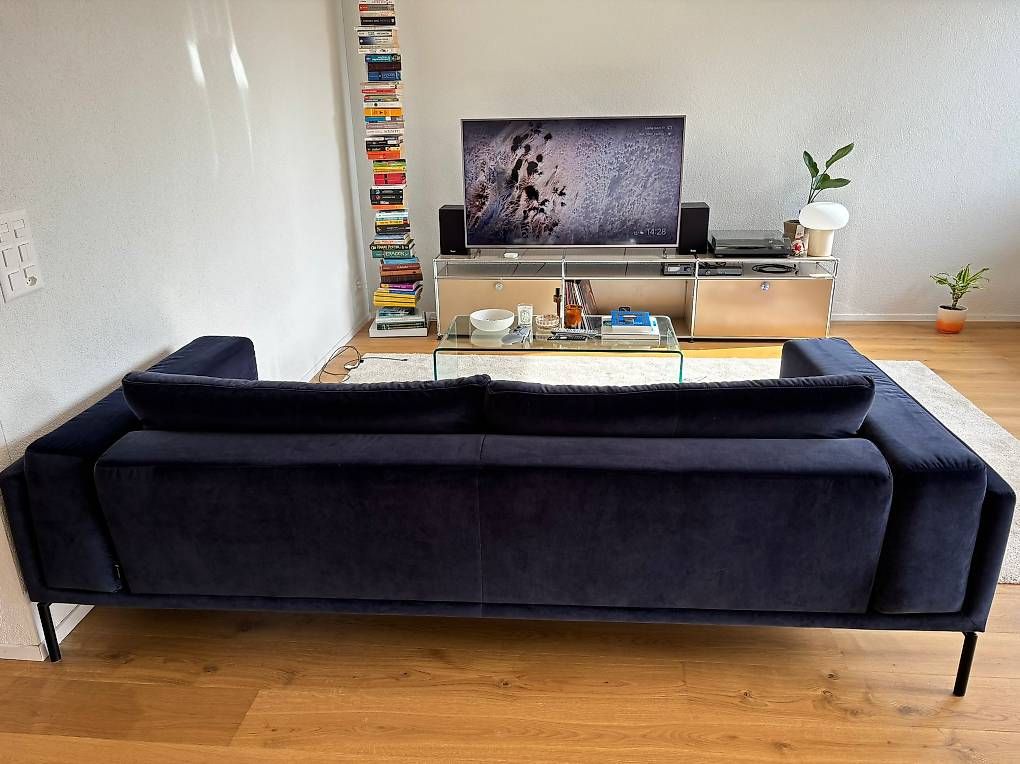 Divani: 3er-Designer-Sofa in dunkelblau/navy – Usato da Zürich venduto da manufr21 2