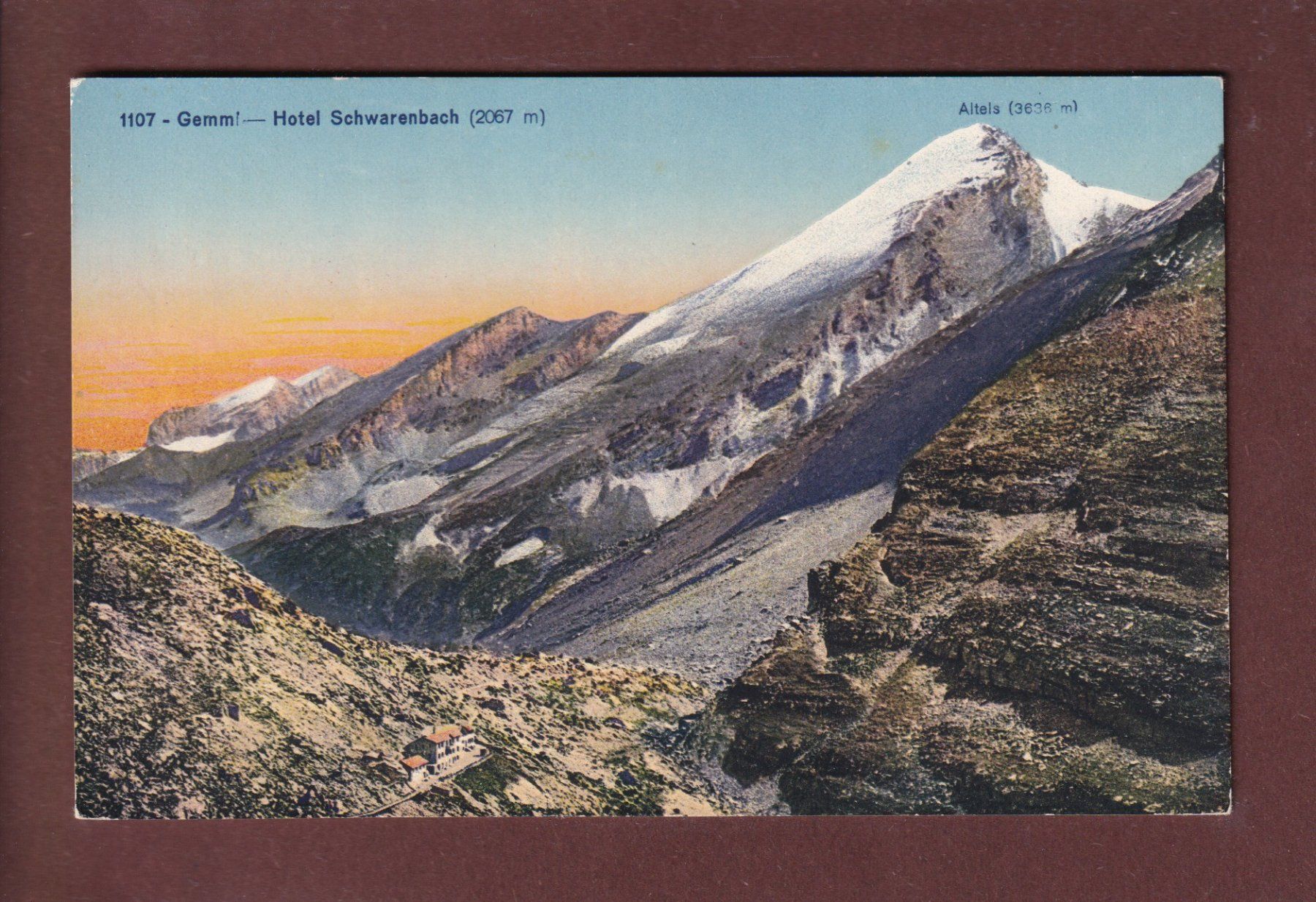 Cartoline postali: GEMMI - Hotel Schwarenbach - Altels – Usato da Pully venduto da nicecards