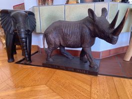 Nashorn Ebenholz Eben Holz mega große Nashorn ca 10 Kg