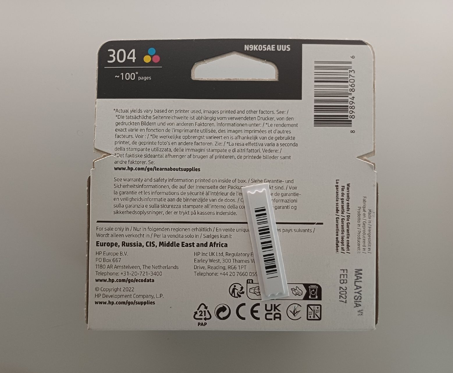 Hewlett Packard Cartucce per stampanti & toner: hp 304 Tri-Colour (new) – Nuovo e nell'imballaggio originale da Gorduno venduto da MirellaDaniel 1
