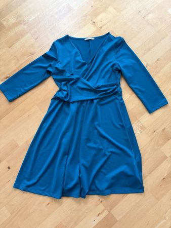 Elegantes Anna Field Jersey Kleid, petrolblau, Grösse 38