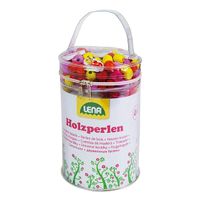 Holzperlen 400 Stk. pink - Bastelbedarf