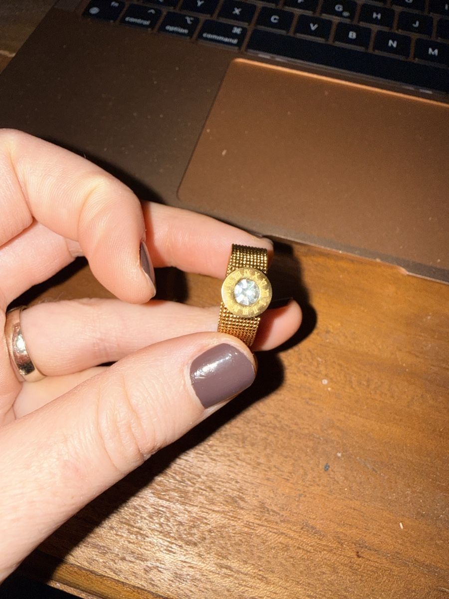 Anelli: Goldfarbener Ring mit Stein - Grösse 19 – Usato da Dotzigen venduto da White_Warrior