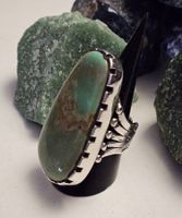 Sehr grosser handgeschmiedeter Tibet-türkis Ring .925